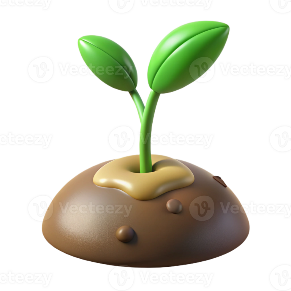 vibrant traditional A sprouting seed pushing through the soil, close-up, soft natural light, realistic style genuine png