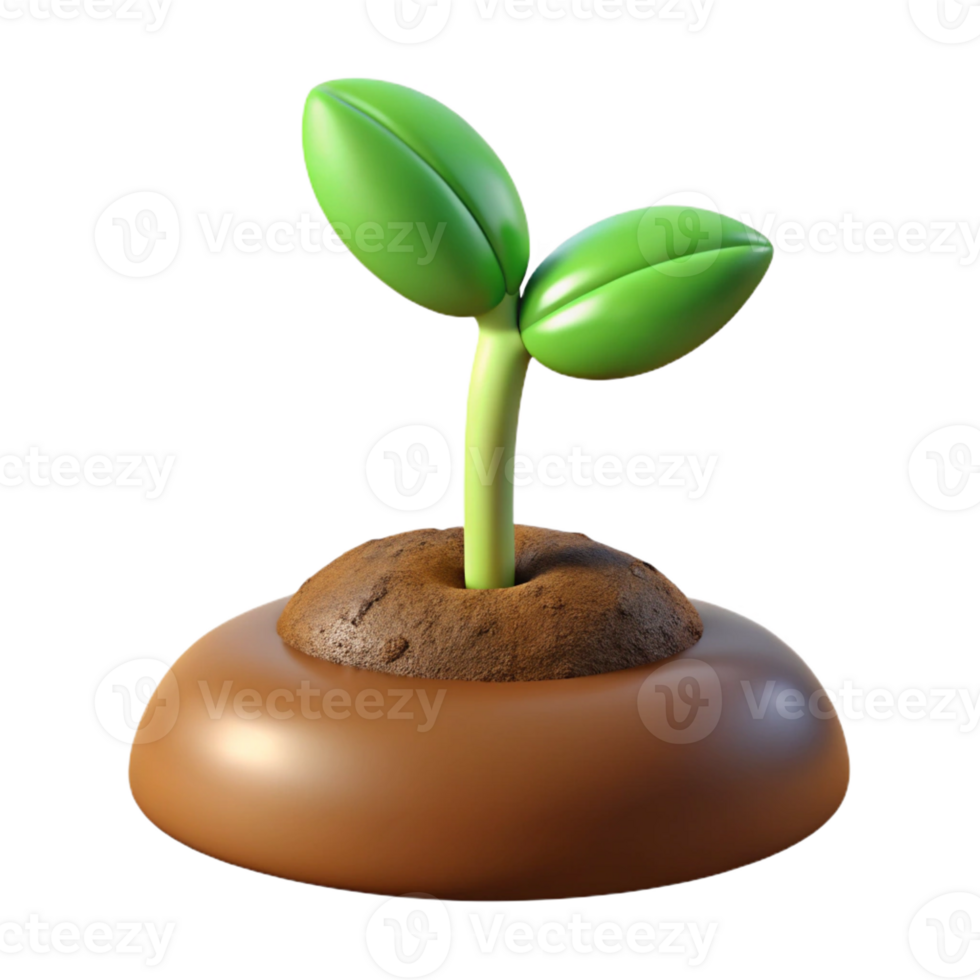 serene artistic A sprouting seed pushing through the soil, close-up, soft natural light, realistic style exclusive png