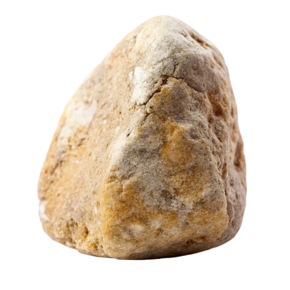 Closeup View of a Single Light Brown and Beige Rock Sample on Black Background png