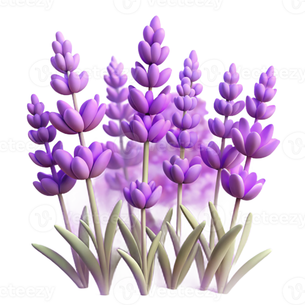 beautiful abstract A field of lavender flowers swaying in the breeze, soft purple light, impressionistic style 4K png