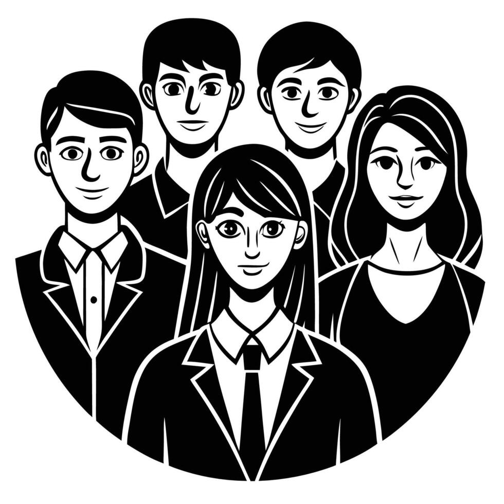 Diverse Crowd of FlatStyle People on a White Background Illustration vector