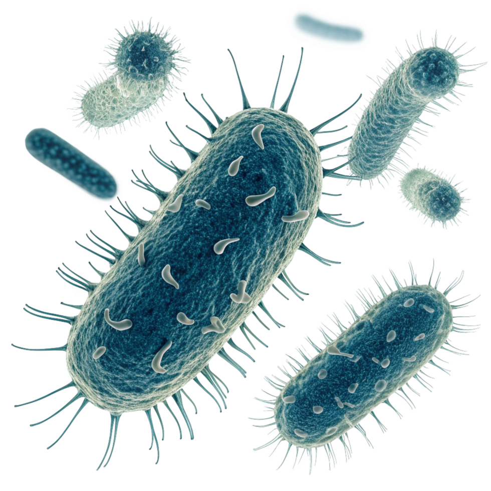 Microscopic View of Various Bacteria and Microorganisms png