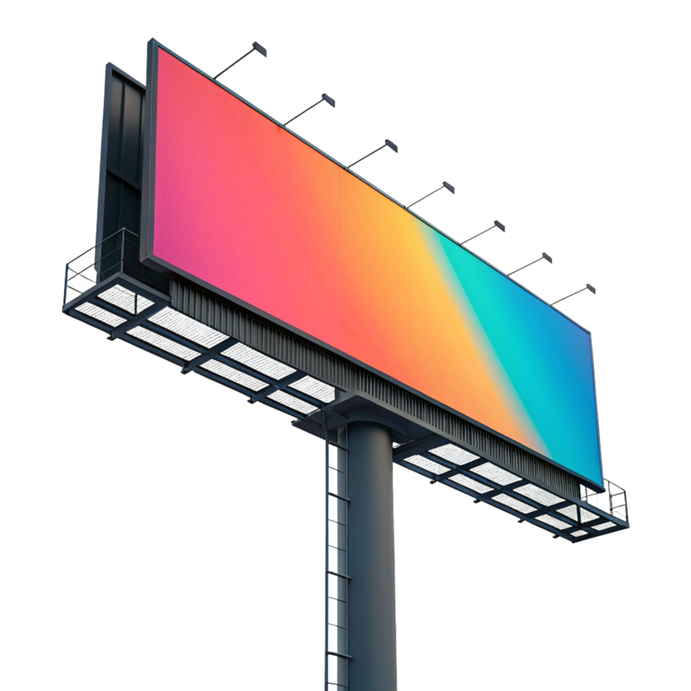 Large Outdoor Billboard with Vibrant Gradient Color Display png