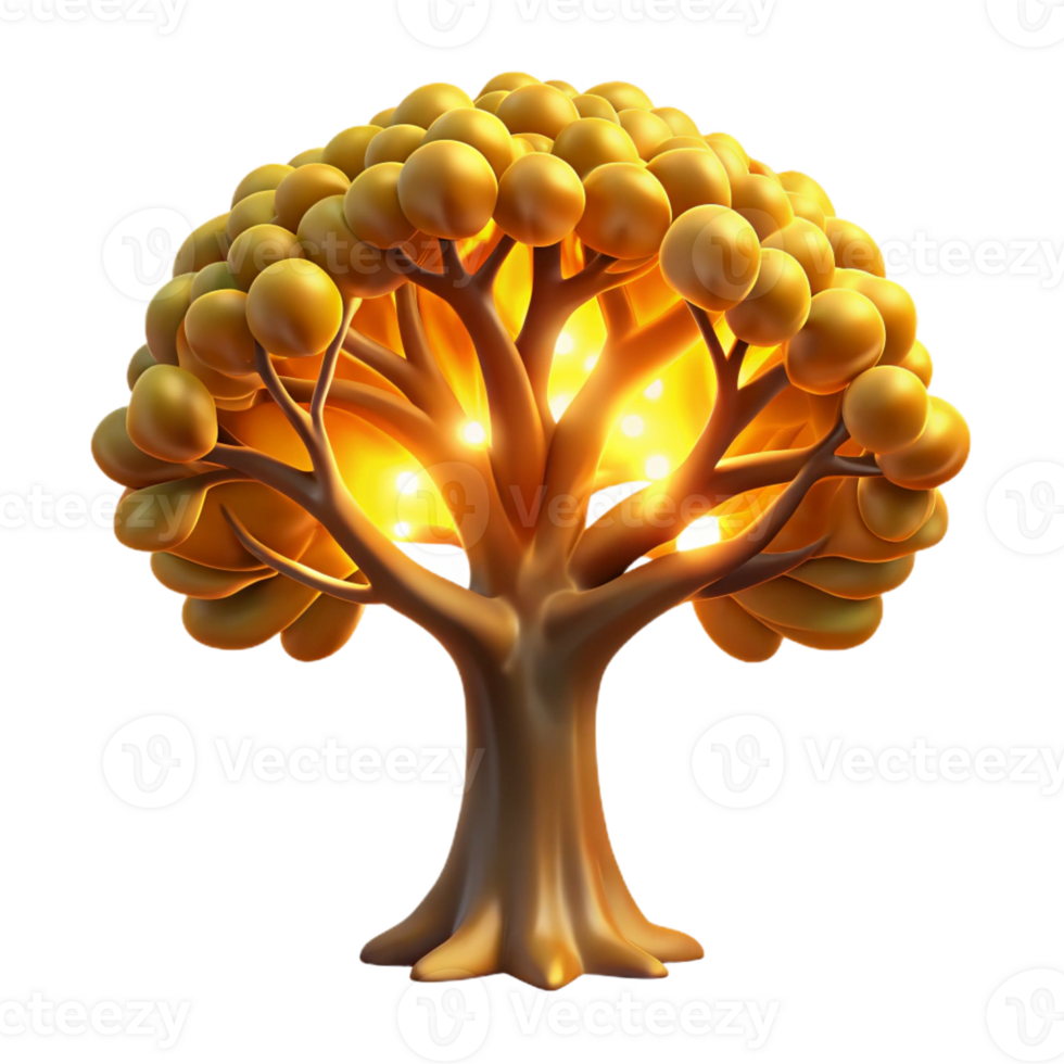elegant modern A majestic oak tree with spreading branches, golden hour lighting, realistic style detailed png