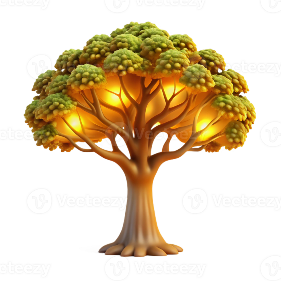 magnificent traditional A majestic oak tree with spreading branches, golden hour lighting, realistic style high quality png