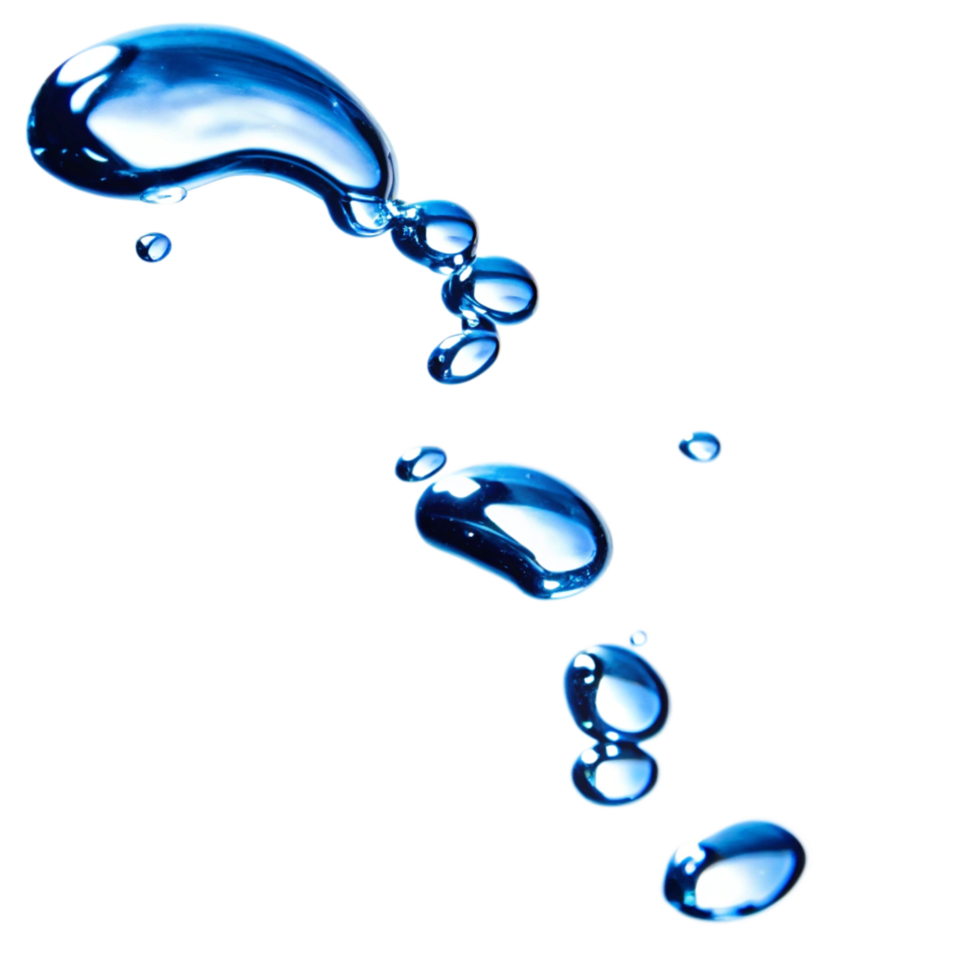 Stunning Closeup of Water Droplets Falling Against a Black Background png