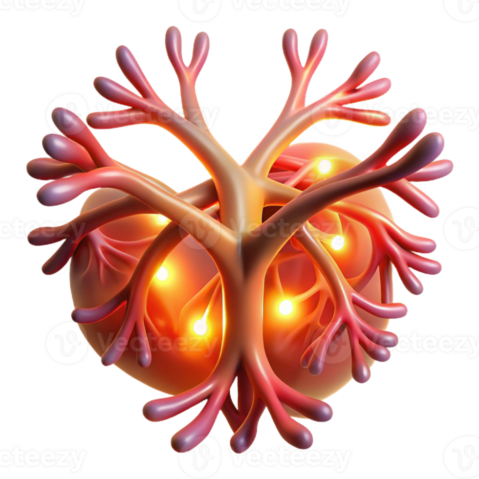beautiful rustic A network of pulsating, bioluminescent veins and arteries, with a warm, organic glow, in a biological, anatomical style detailed png