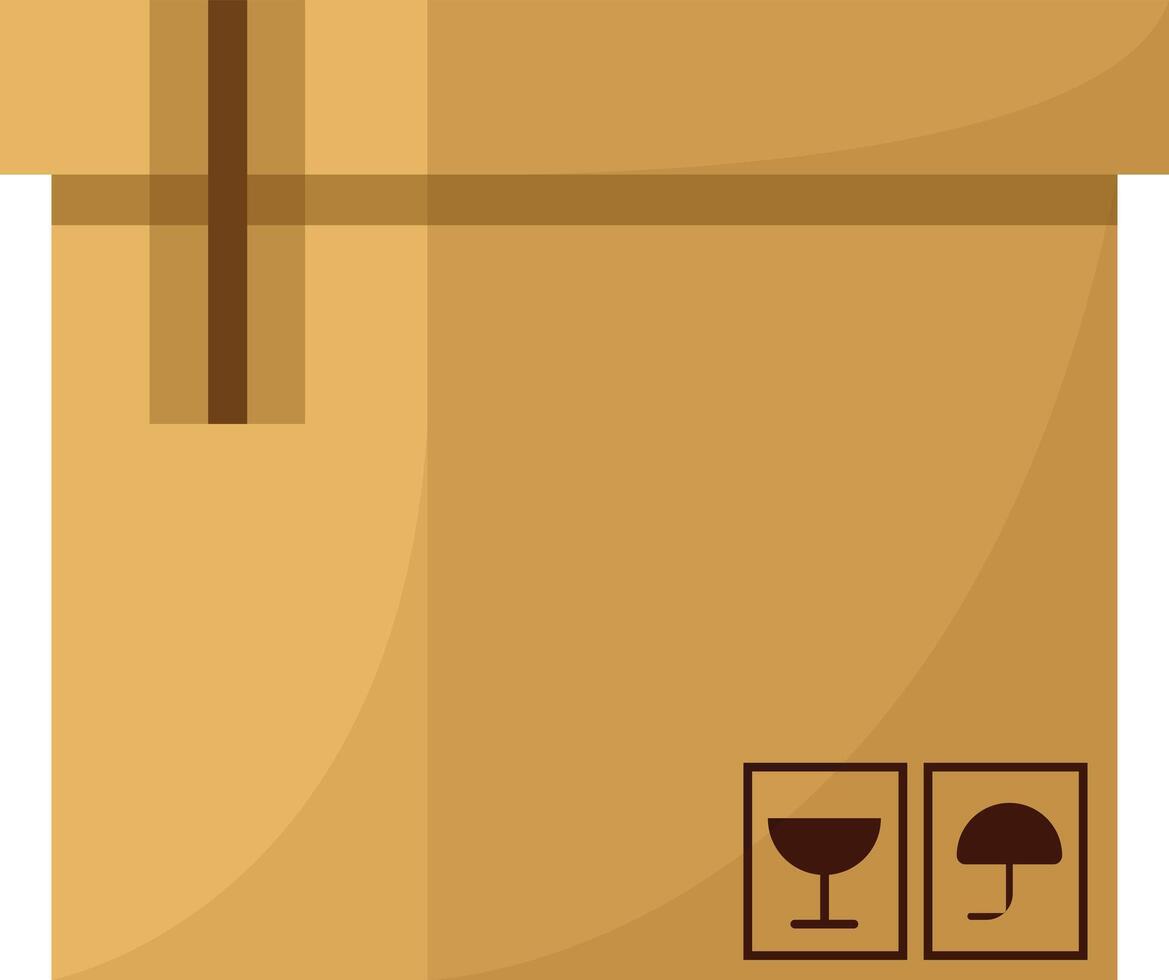 Brown Parcel Box with Tape vector