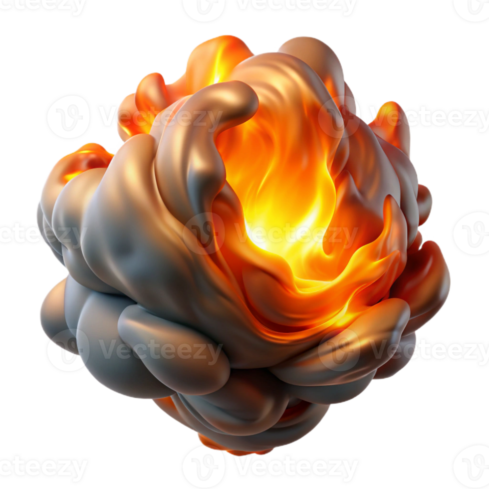 wonderful contemporary A dynamic, swirling mass of smoke and fire, illuminated by a dramatic, contrasting light, in an abstract expressionist style genuine png