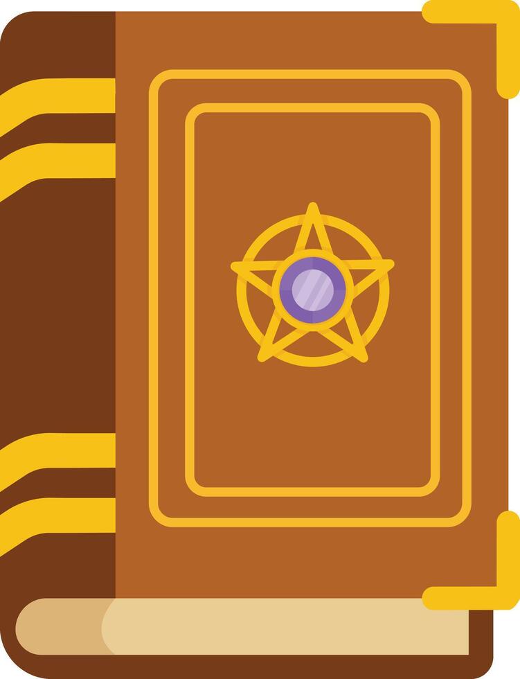 Ancient Spellbook with Star Emblem vector