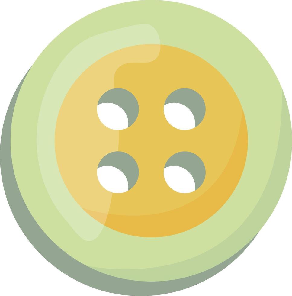Yellow Green Four Hole Button vector