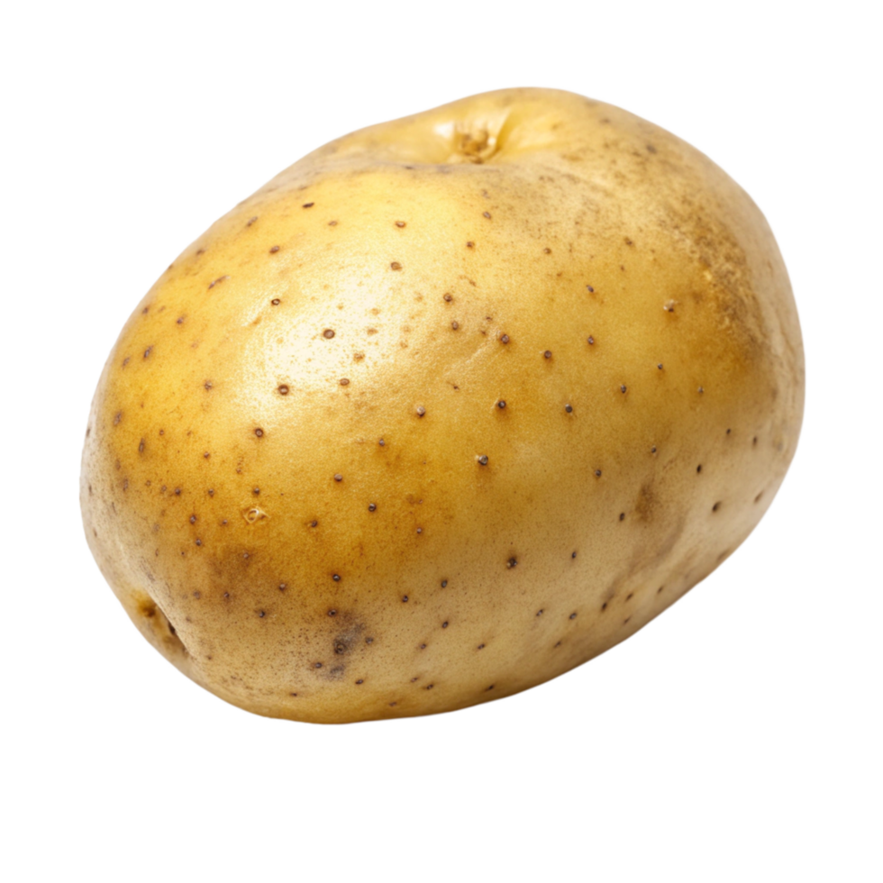 A Single Raw Potato Isolated on Black Background, Showing Texture and Color Variations png