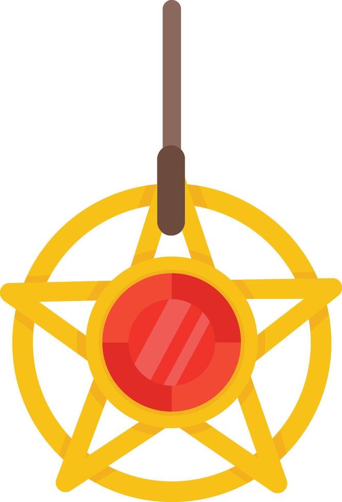 Hanging Magical Pendant with Red Gem vector