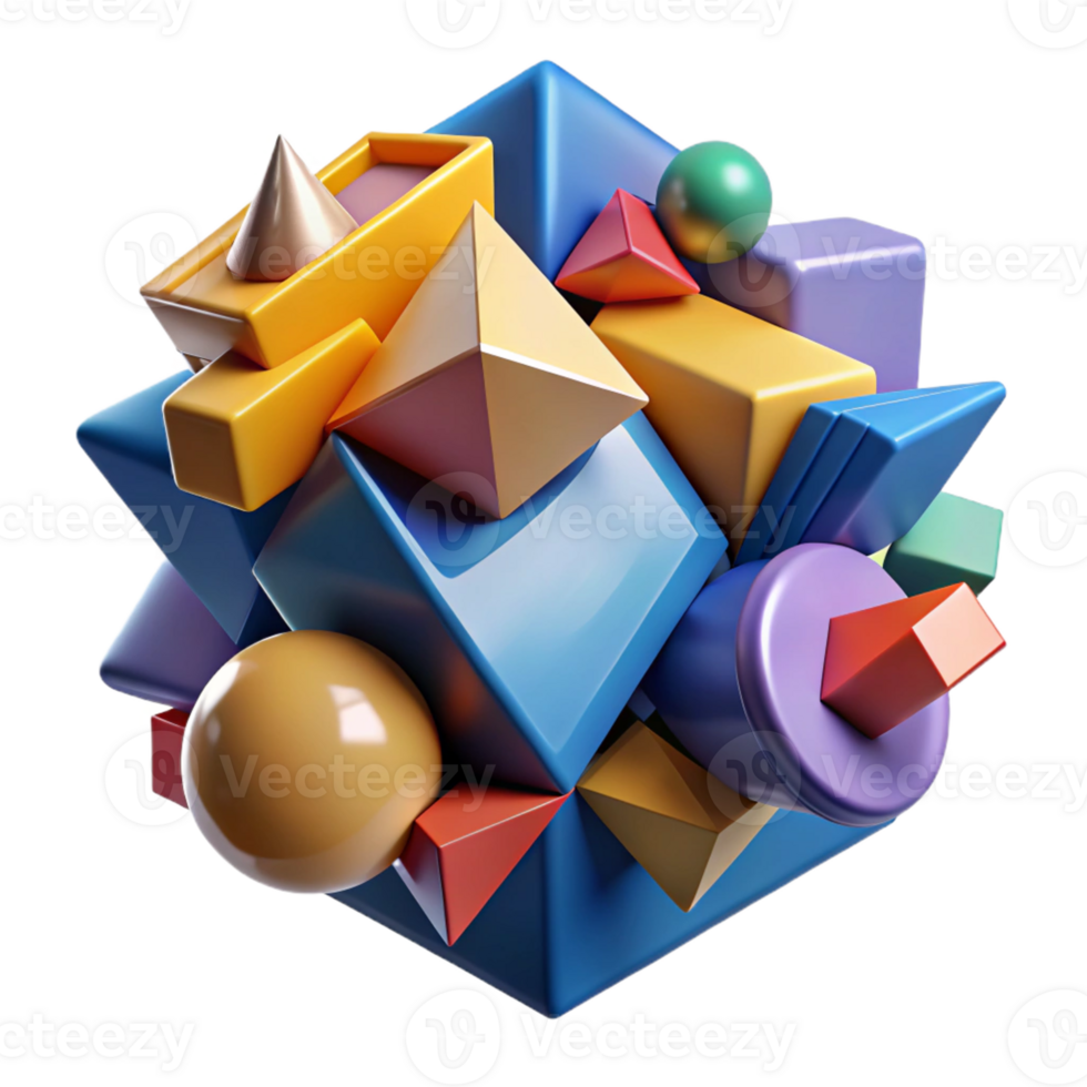 wonderful rustic A dynamic composition of fragmented, geometric shapes, with bold, contrasting colors and sharp edges, in a cubist, abstract style professional png