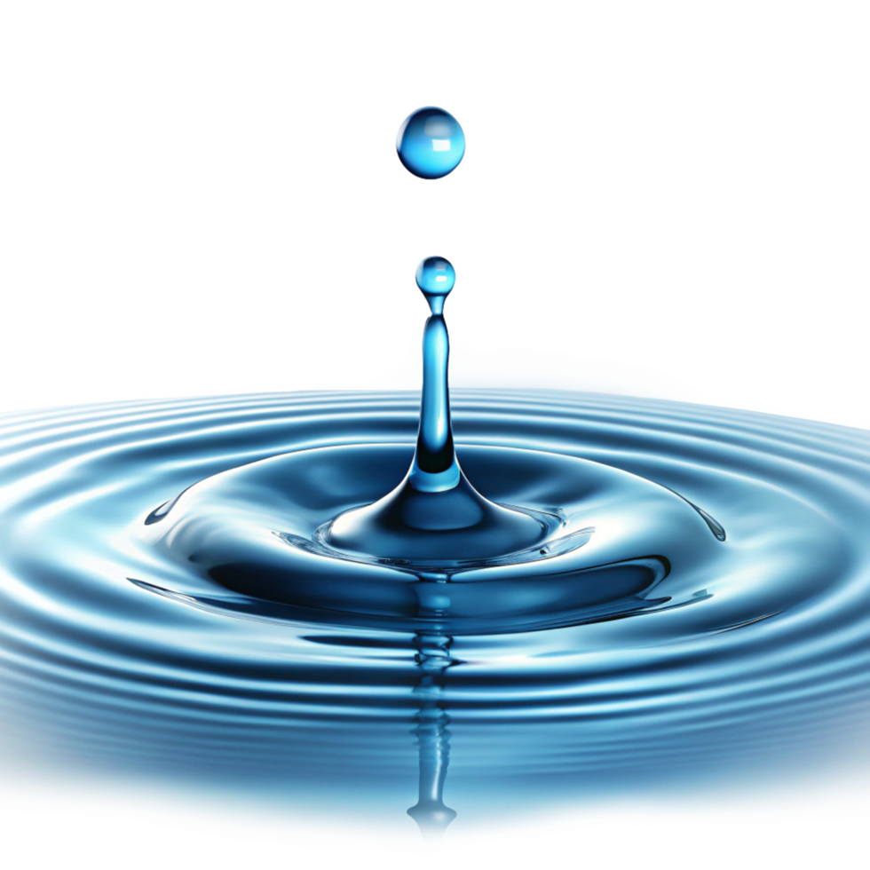 Stunning Closeup of a Water Drop Impacting a Still Surface Creating Ripples and Concentric Circles png