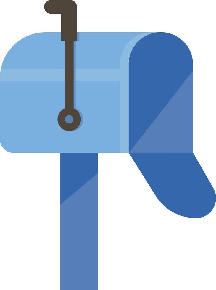 Blue Mailbox with Raised Flag vector