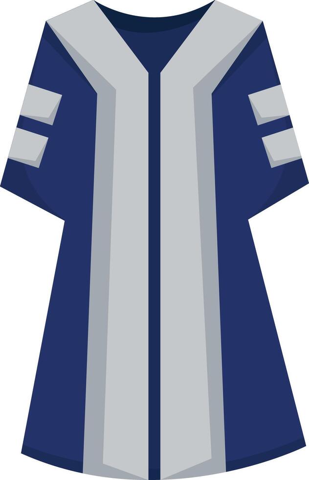 Blue and White Graduation Gown vector