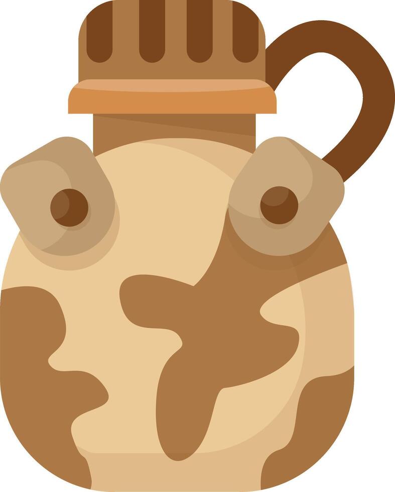 Camouflage Army Canteen with Cover vector