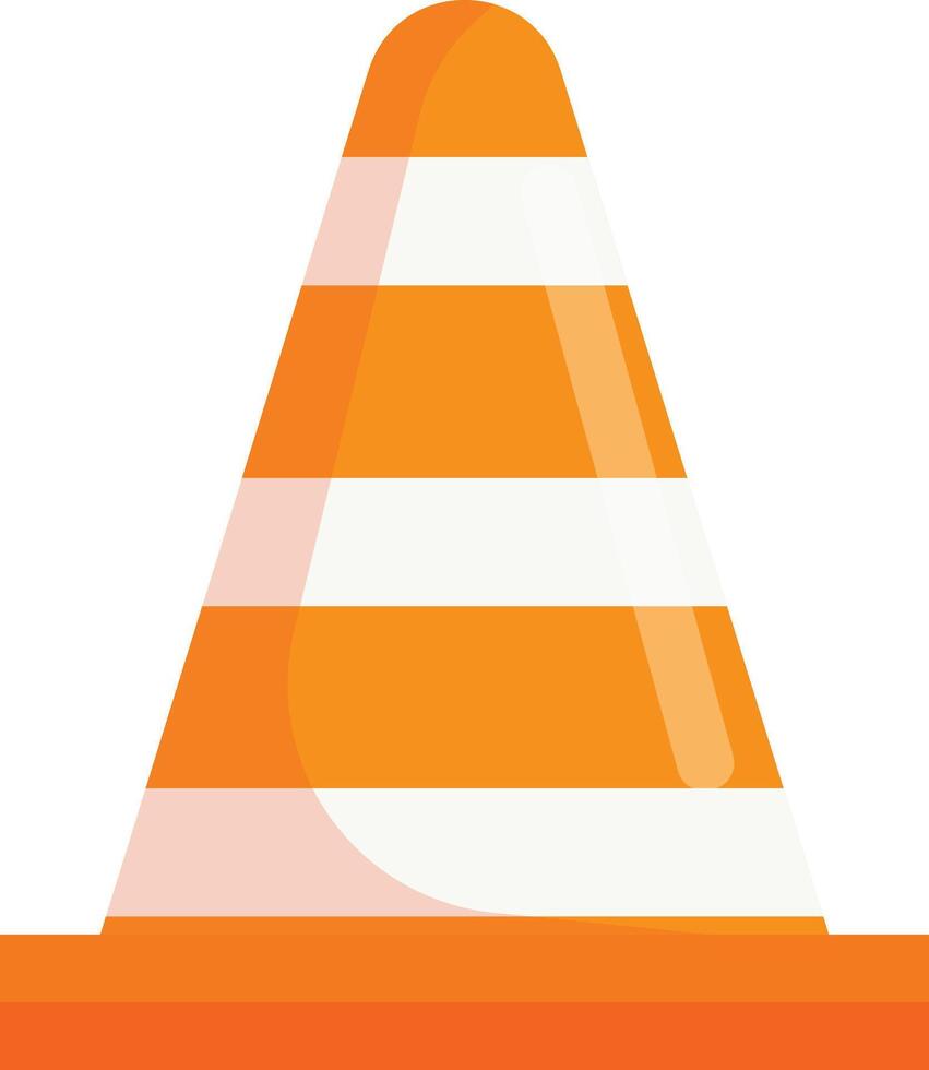 Large Orange Striped Road Cone vector