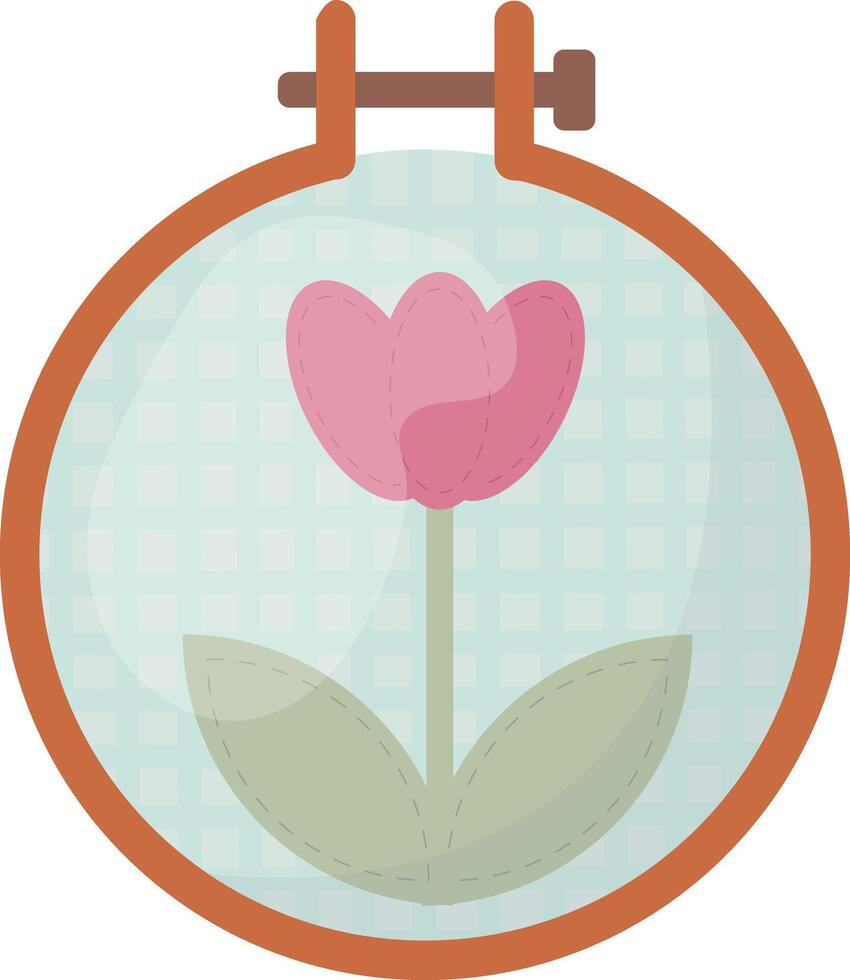 Flower Embroidery Hoop vector