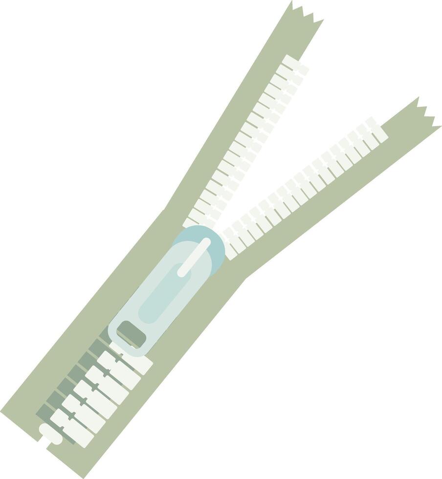 Green Zipper for Clothing vector