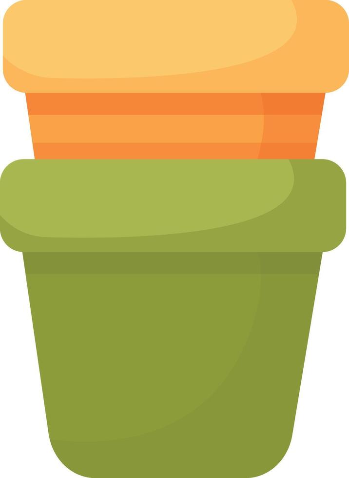 Stackable Plant Pots for Garden Use vector