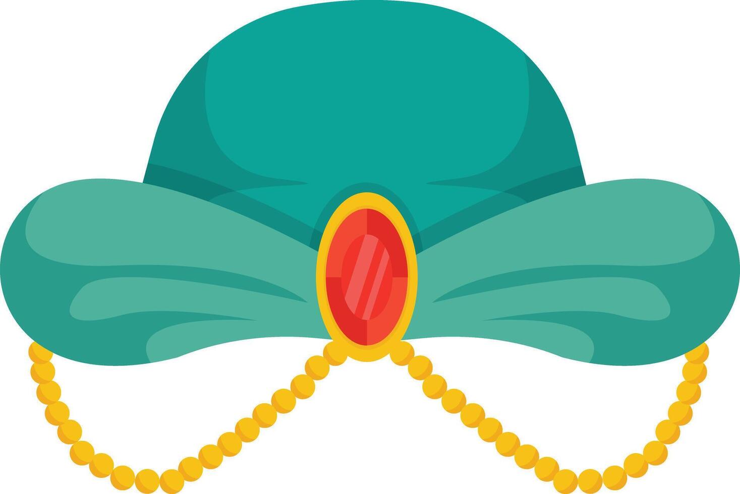 Green Magical Hat with Gold Trim vector