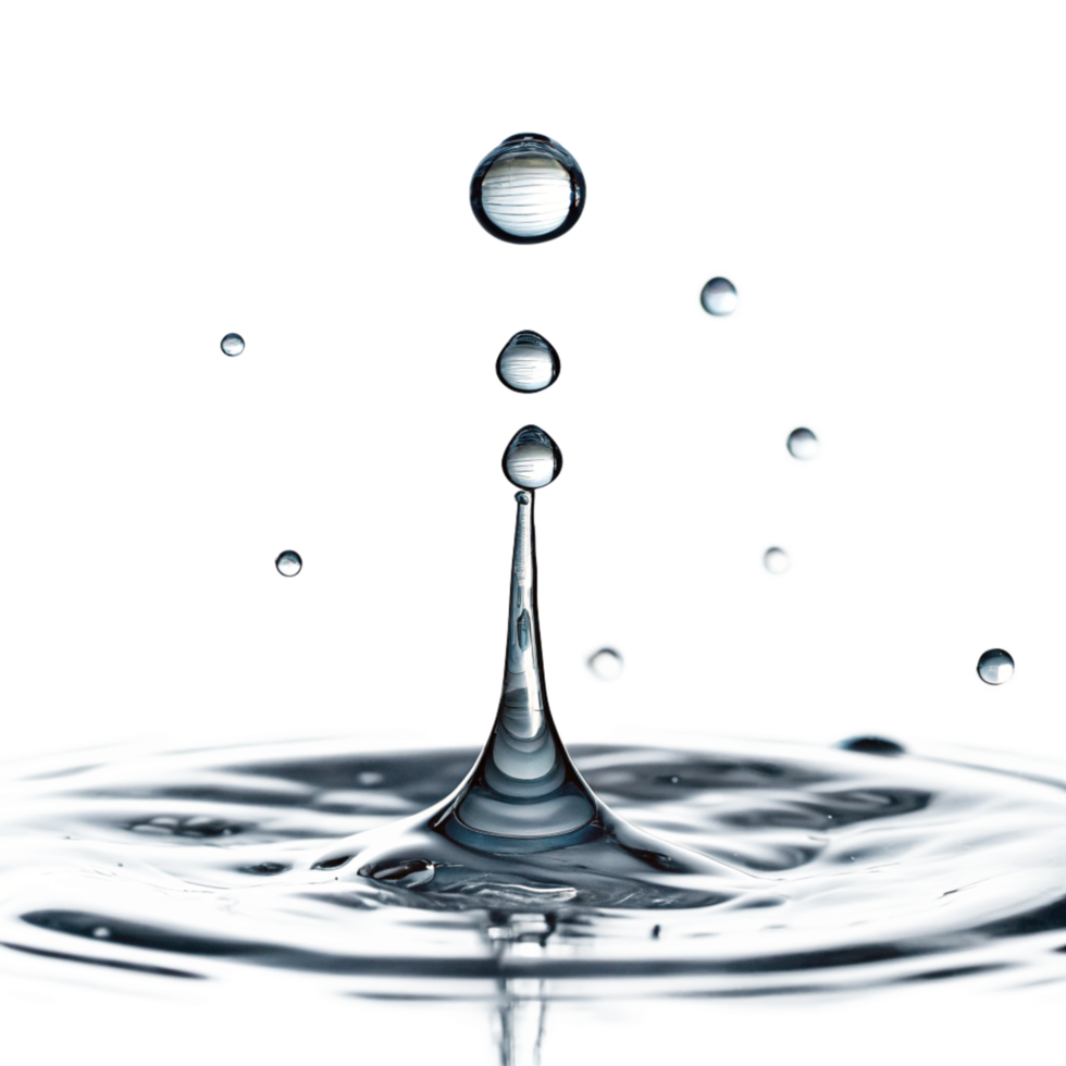 Stunning Macro Photograph of Water Droplet Impact and Ripples on Black Background png