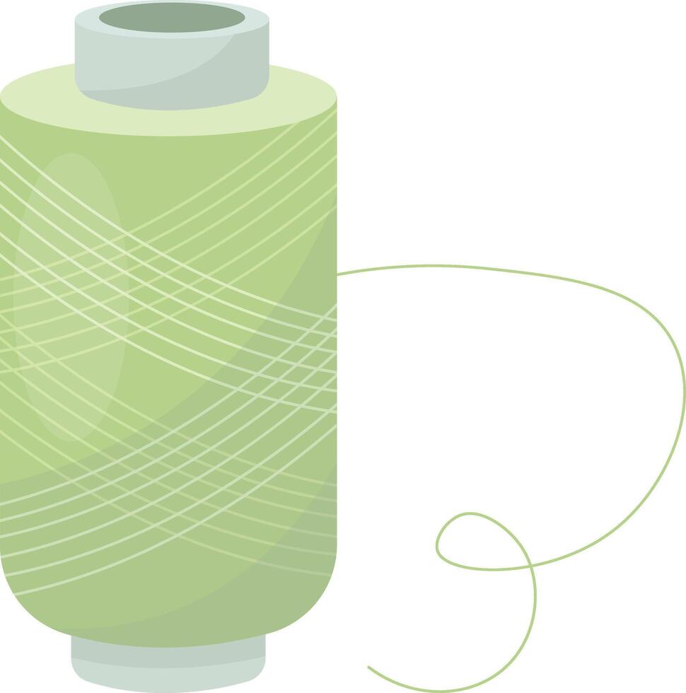 Green Yarn Spool for Knitting vector