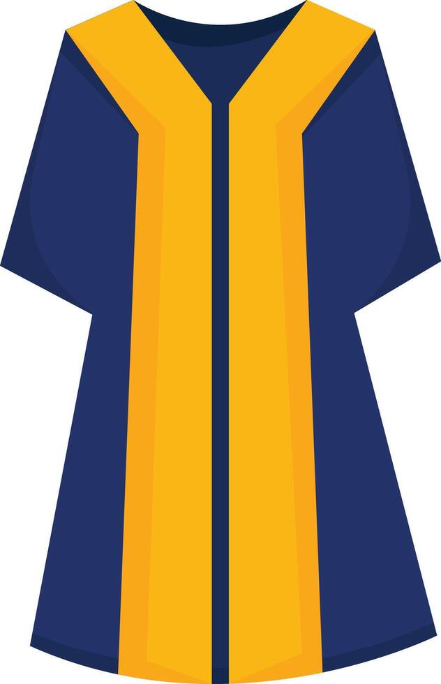 Traditional Gold and Blue Academic Robe vector