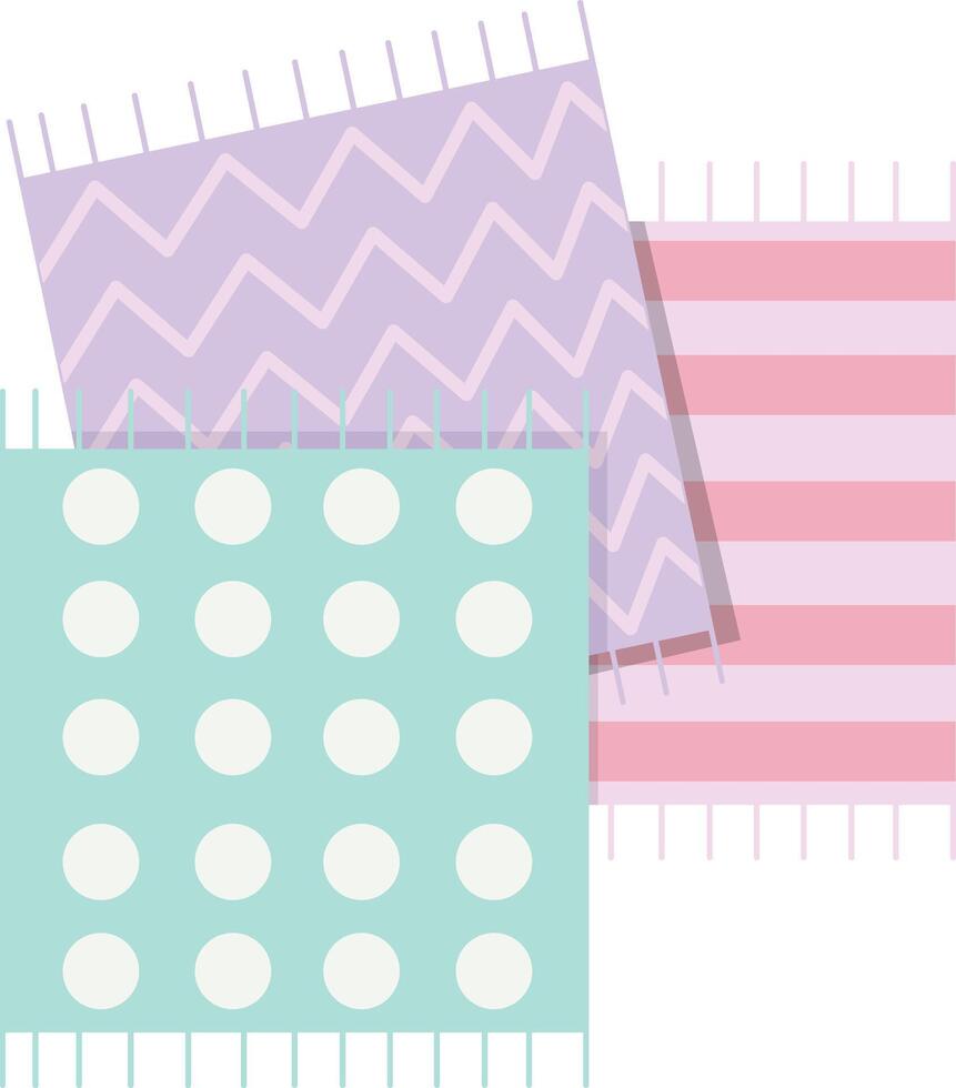 Pastel Polka Dot and Striped Fabric vector
