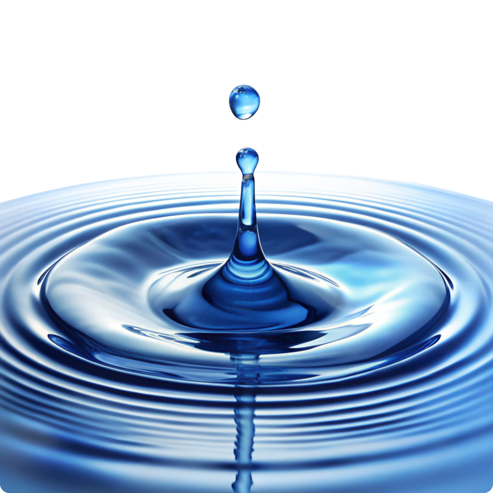 Stunning Closeup of a Water Drop Impacting a Still Surface Creating Concentric Ripples png