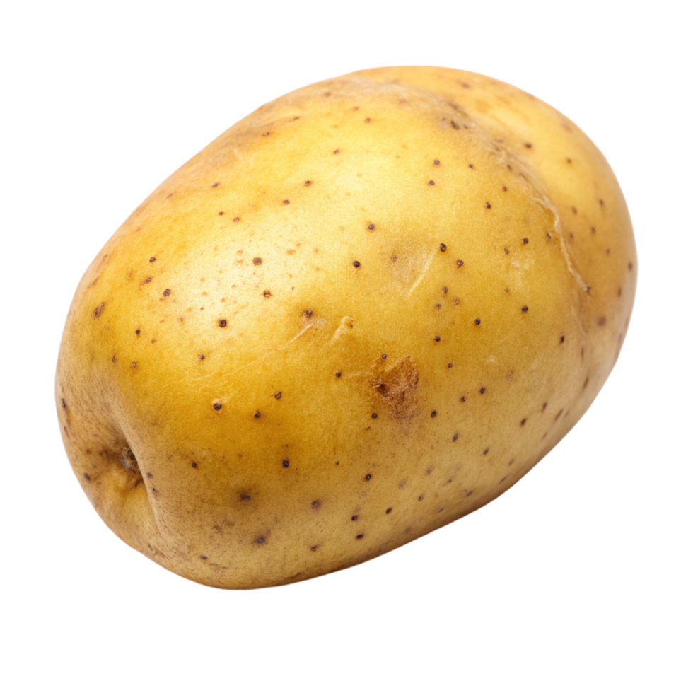 A Single Raw Yellow Potato Isolated on Black Background A Detailed Close Up View of a Potato Showing its Texture and Color png