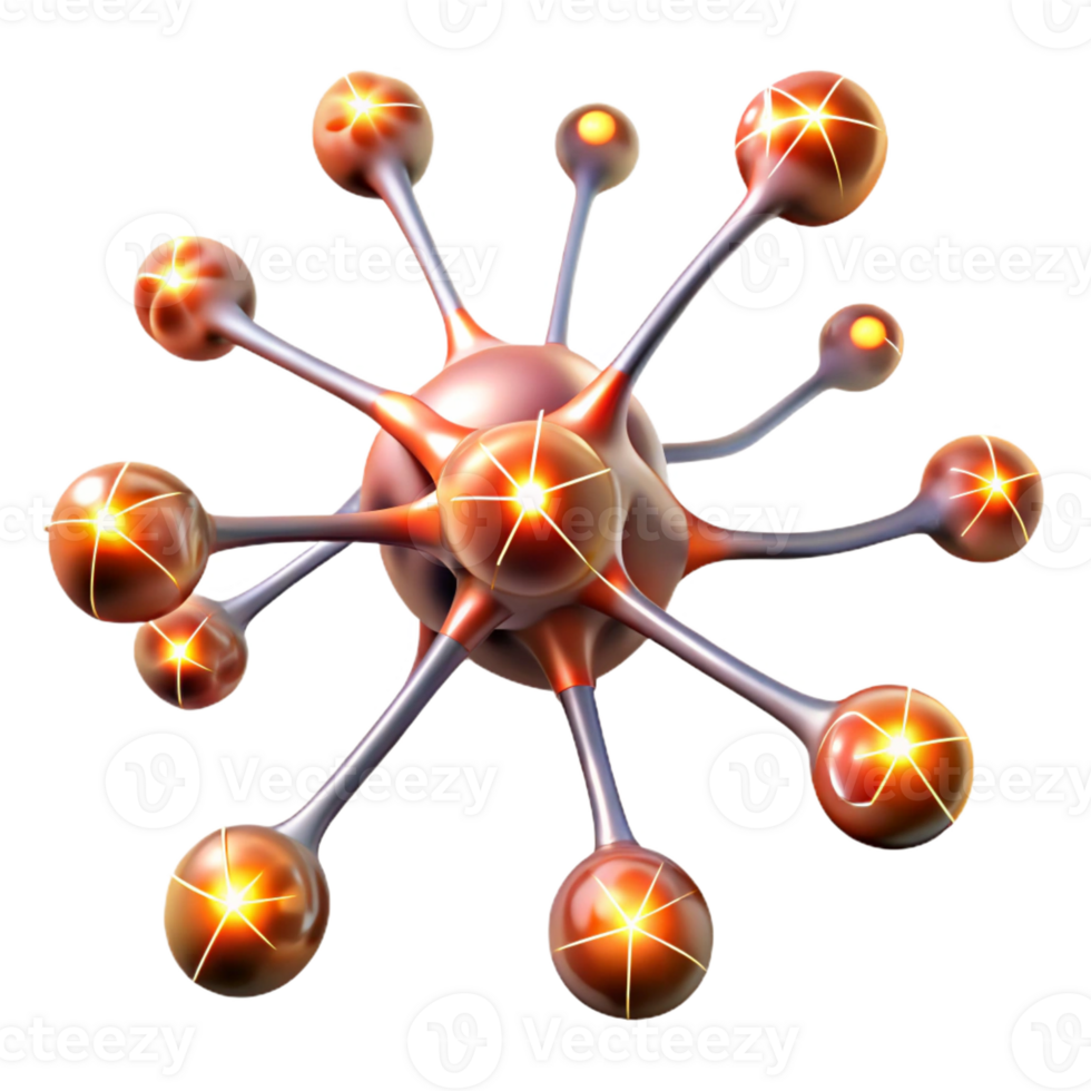magnificent minimalist A network of interconnected, glowing neurons firing electrical signals, in a biological, neurological style professional png