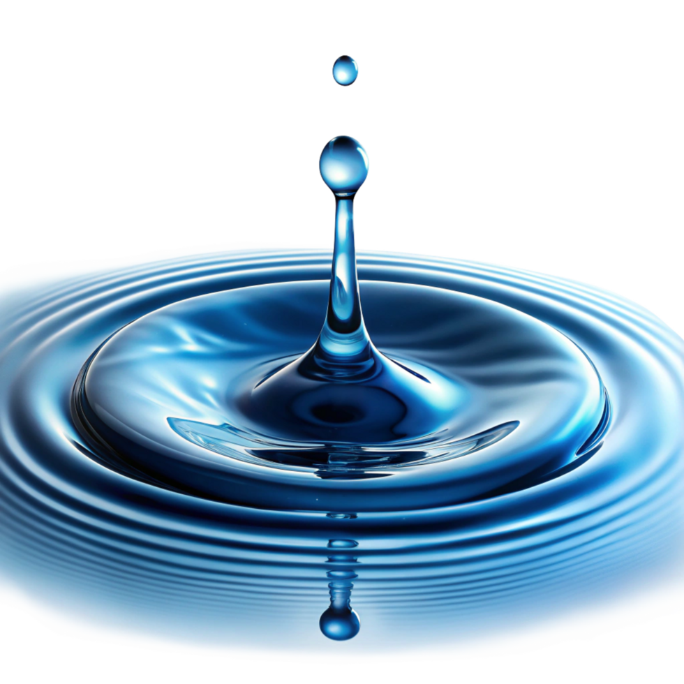 Stunning Closeup of a Water Drop Impacting a Water Surface Creating Concentric Ripples png
