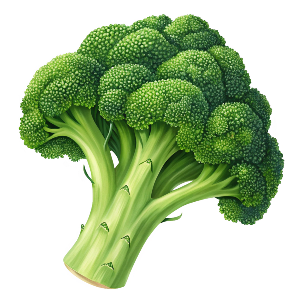 Vibrant Green Broccoli Floret Closeup High Resolution Image png