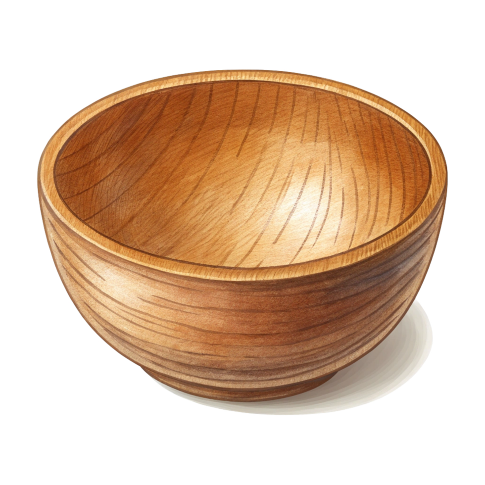 A Beautifully Crafted Wooden Bowl Empty and Ready for Use png