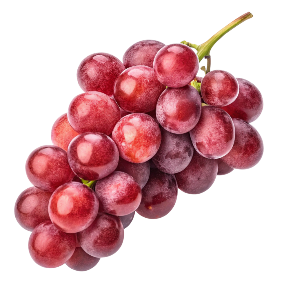A bunch of fresh red grapes isolated on a black background png