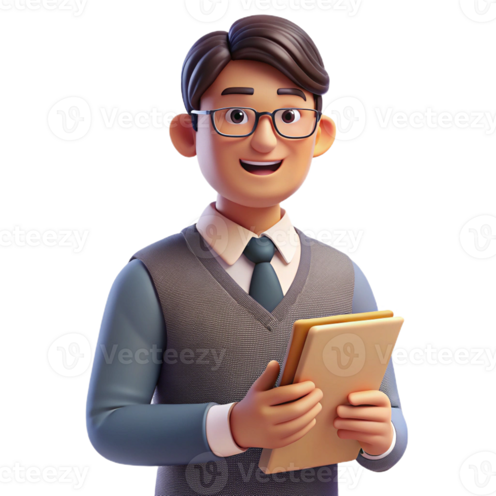 impressive rustic Portrait of a teacher with a kind face and wise eyes, holding a book, illuminated by the soft light of a classroom window, in a warm, nostalgic style professional png