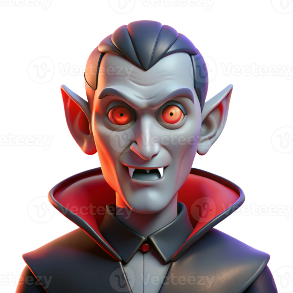magnificent rustic Portrait of a vampire with pale skin and piercing red eyes, illuminated by the eerie glow of moonlight, in a gothic, horror style authentic png