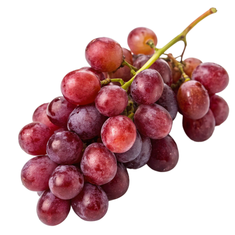 A cluster of ripe red grapes on the vine, juicy and delicious fruit png