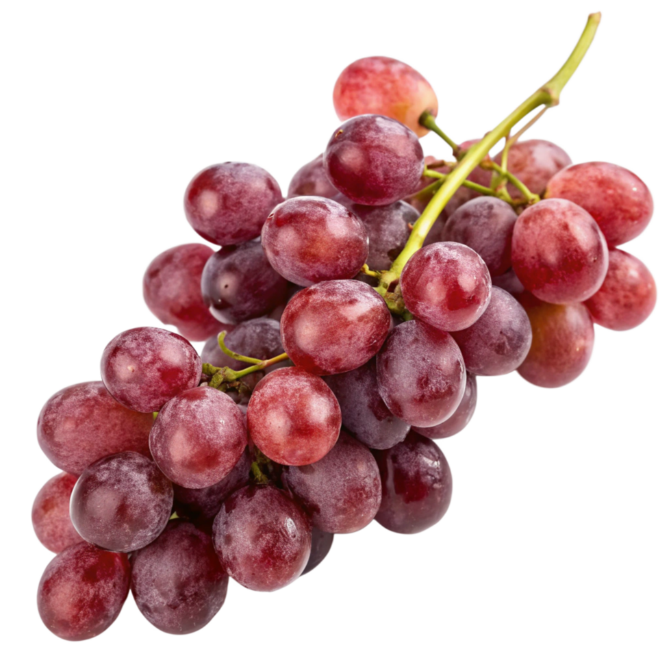 A Bunch of Red Grapes Isolated on Black Background, Fresh Fruit, Healthy Snack, Sweet Taste, Juicy Texture png