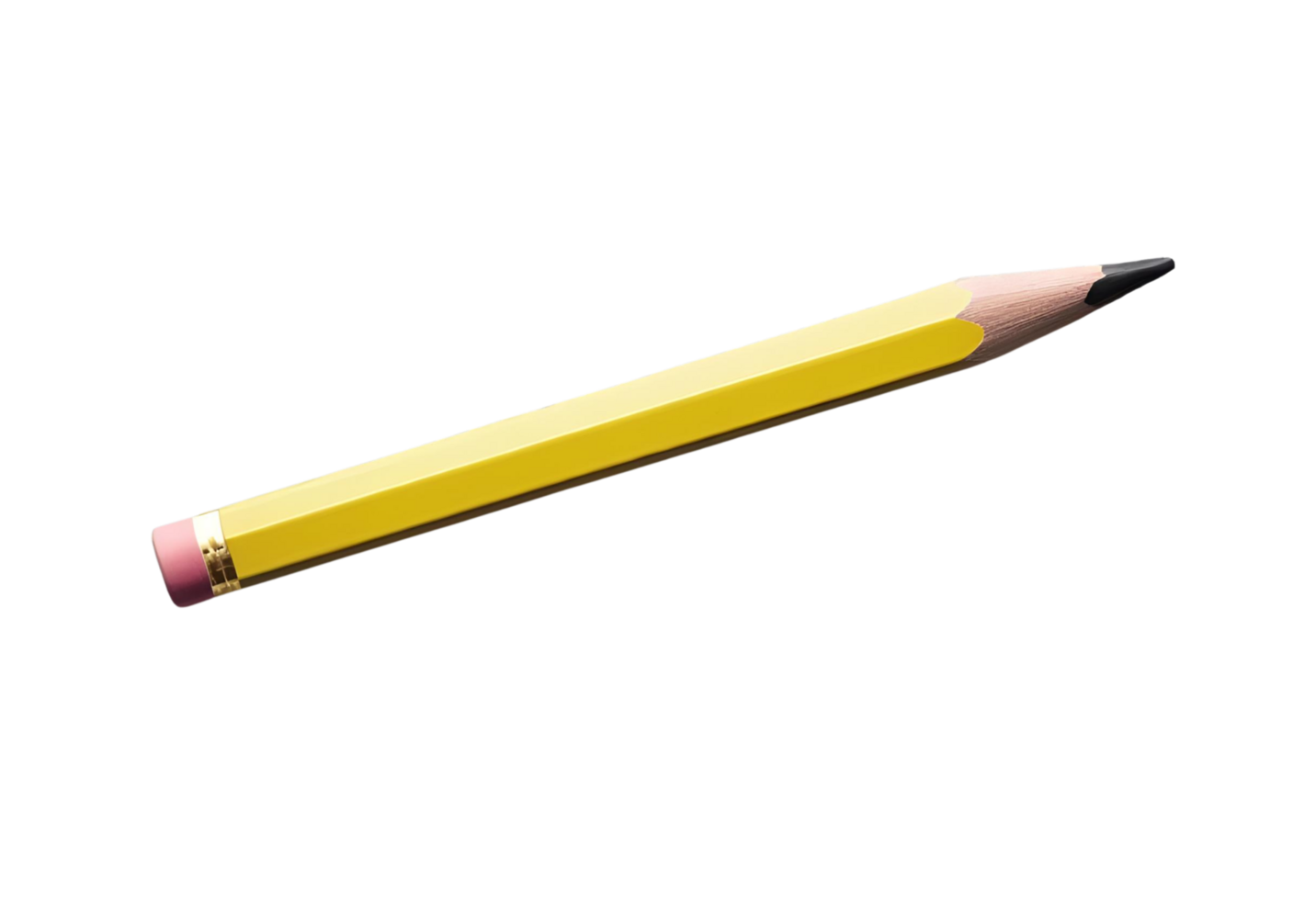 Yellow pencil isolated, essential school and office tool for precise drawing, smooth writing, and creativity png