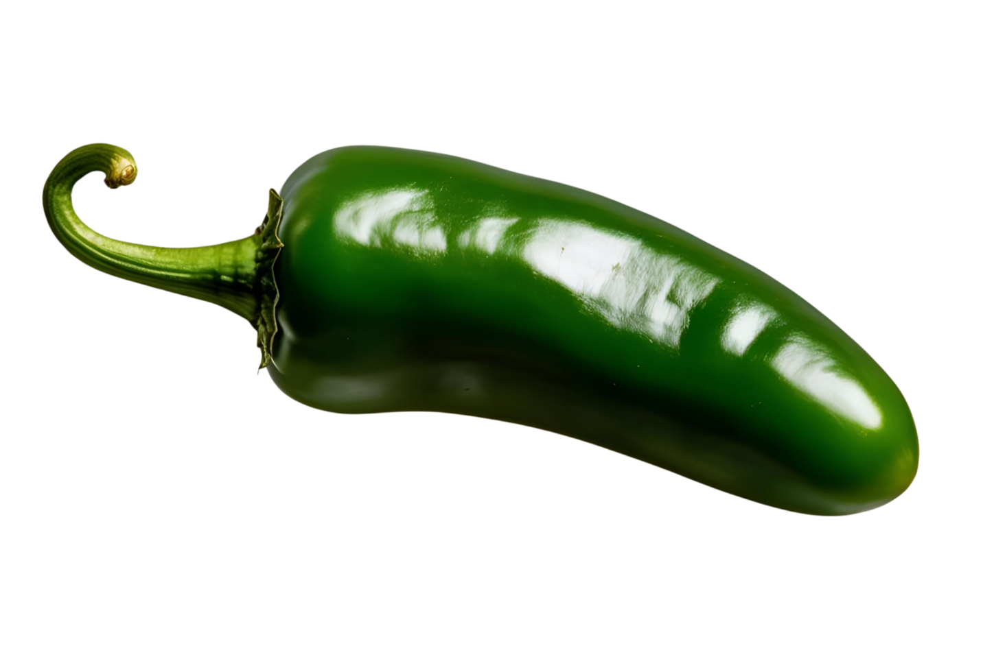 Close-up of a fresh green jalapeno pepper, showcasing its glossy skin and vibrant color png