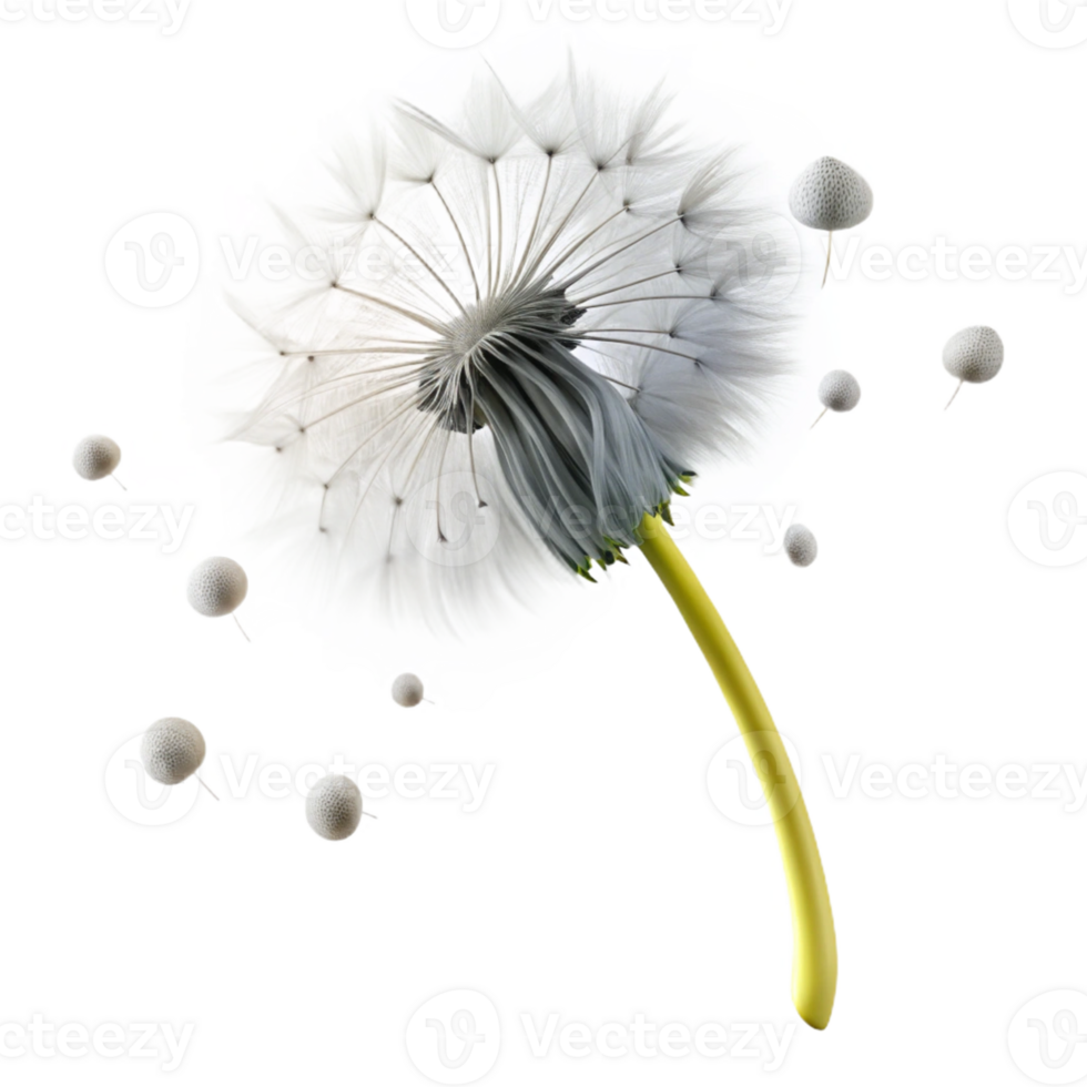 dramatic traditional A Single Dandelion Seed Head with Seeds professional png