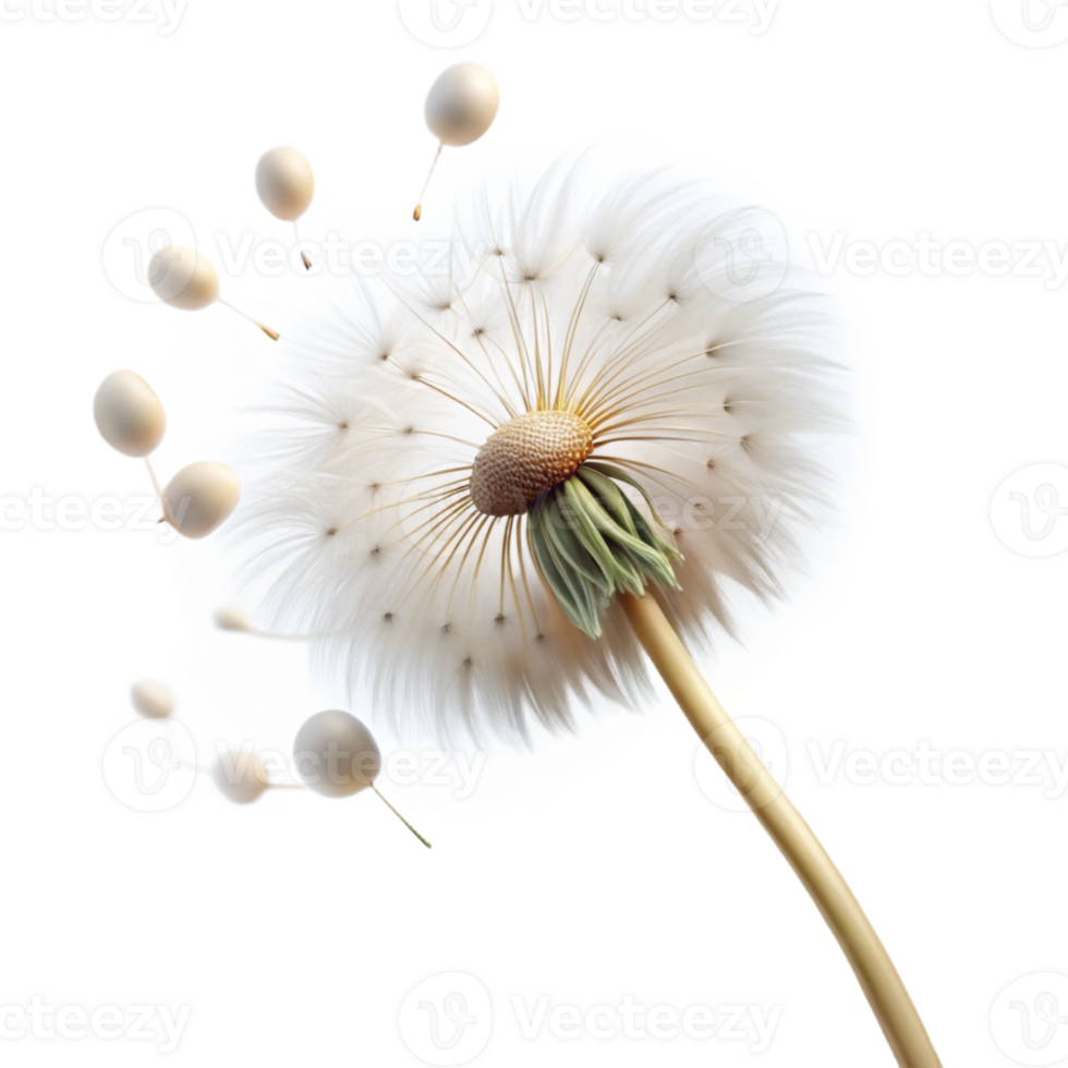 magnificent artistic A Single Dandelion Seed Head with Seeds professional png