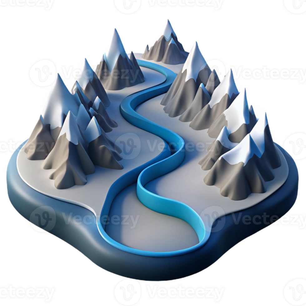 dramatic modern A Winding River Carving Its Path Through exclusive png