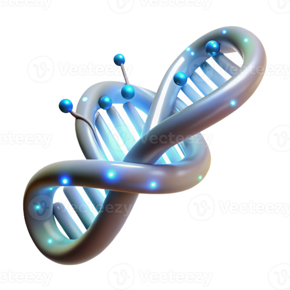 elegant vintage A DNA strand entwined with fiber optic cables, emitting a soft bioluminescent glow. Scientific style professional png