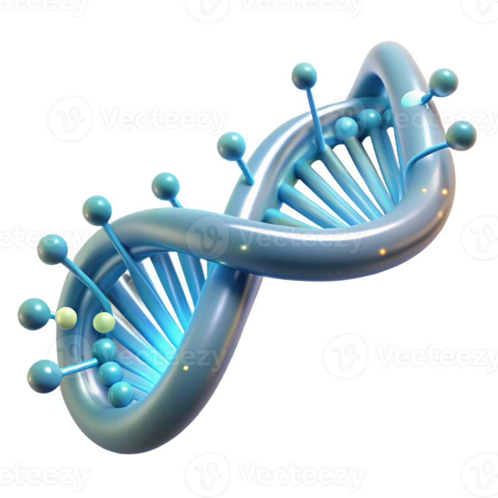 stunning artistic A DNA strand entwined with fiber optic cables, emitting a soft bioluminescent glow. Scientific style detailed png