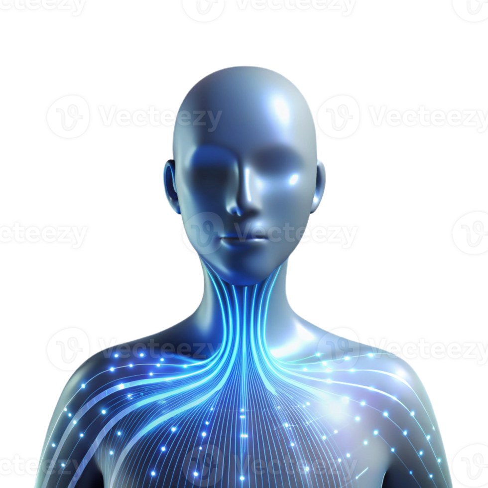 elegant vintage A human silhouette merging with a digital data stream, illuminated by a bright, white light. Abstract style detailed png